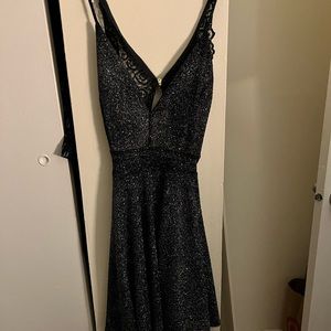 Navy glittery razorback dress